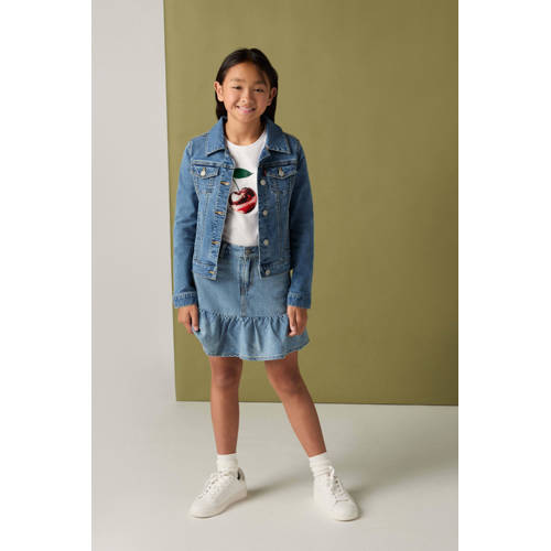 Levi's denim spijkerrok medium blue denim Blauw Effen - maat 116 afbeelding