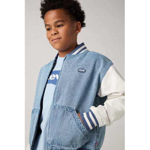 Levi's denim bomberjack light blue denim Jas Blauw Backprint - maat 152 afbeelding