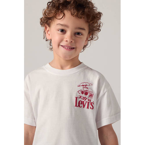 Levi's T-shirt met backprint wit Jongens Katoen Ronde hals Backprint - maat 128 afbeelding