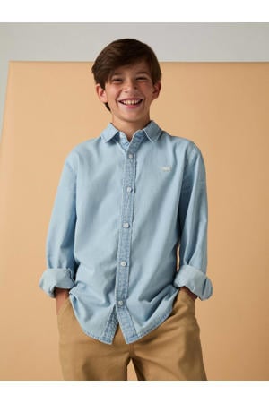 casual overhemd light blue denim