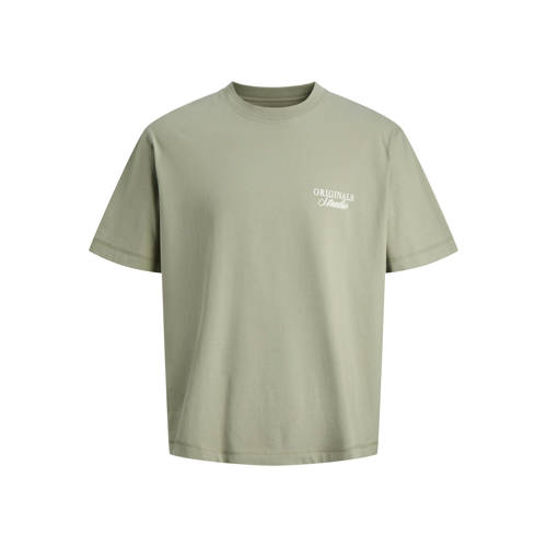 JACK & JONES JUNIOR T-shirt met backprint saliegroen Jongens Katoen Ronde hals - maat 140 afbeelding