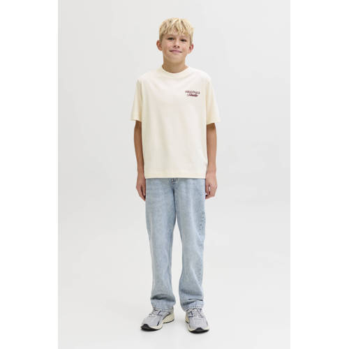 JACK & JONES JUNIOR T-shirt met backprint ecru Jongens Katoen Ronde hals - maat 176 afbeelding