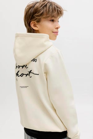 hoodie met backprint ecru