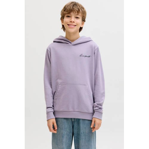 JACK & JONES JUNIOR hoodie met backprint lila Sweater Paars Backprint - maat 152 afbeelding