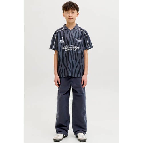 JACK & JONES JUNIOR baggy casual broek donkerblauw Jongens Katoen Effen - maat 164 afbeelding