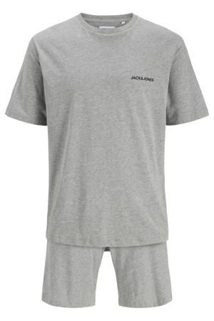 T-shirt + korte broek grijs melange