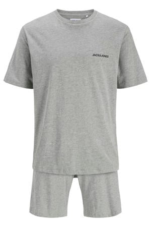 T-shirt + korte broek grijs melange