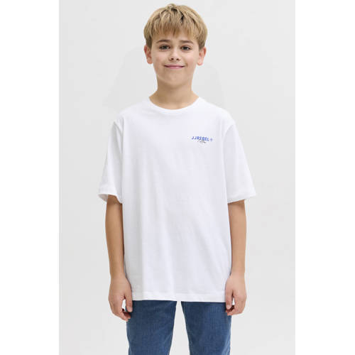 JJ REBEL JUNIOR T-shirt met backprint wit Jongens Katoen Ronde hals Backprint - maat 176 afbeelding