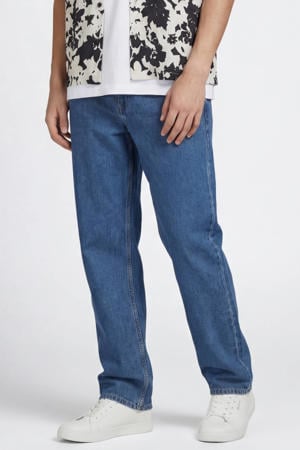 JREBLEO JJCRAFT high waist baggy jeans dark blue denim