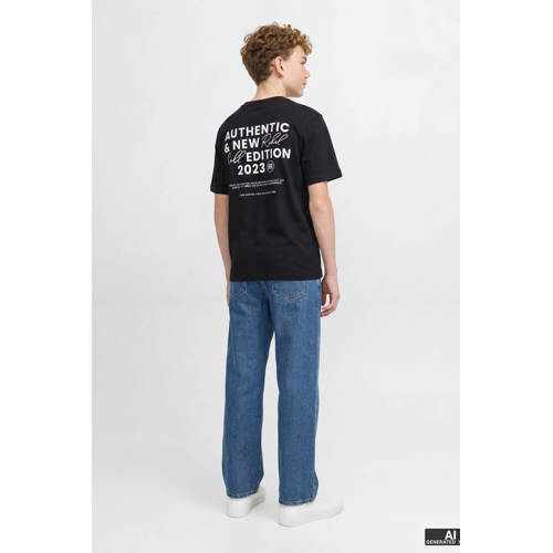 JJ REBEL JUNIOR T-shirt met backprint zwart Jongens Katoen Ronde hals Backprint - maat 128 afbeelding