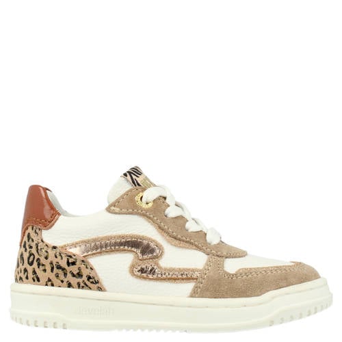 Develab leren sneakers beige/wit Meisjes Leer Panterprint - maat 31 afbeelding