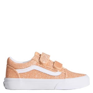 Old Skool leren sneakers licht oranje