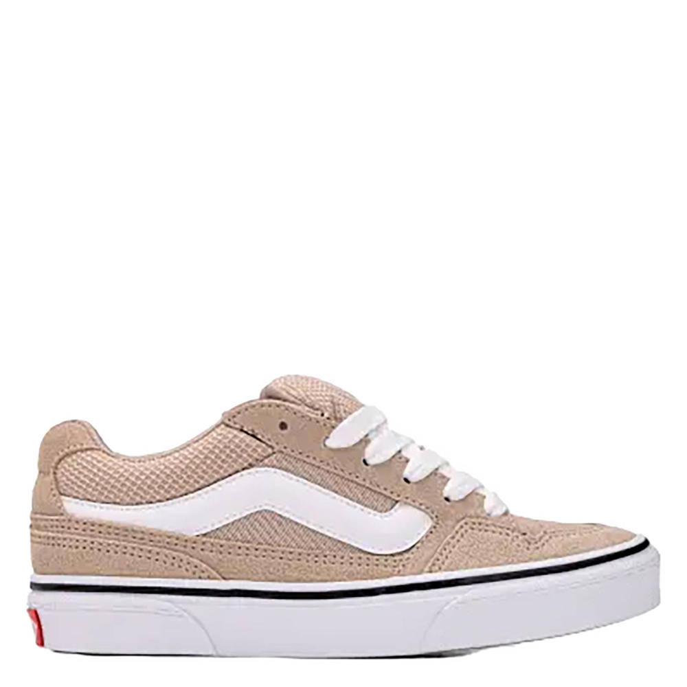 Zand en witte jongens en meisjes VANS Caldrone sneakers van leer met veters