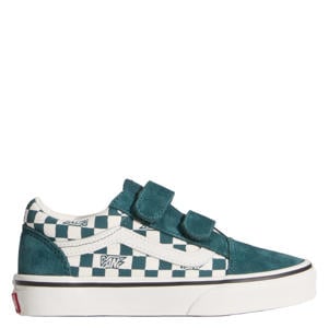 Old Skool leren sneakers blauwgroen/ecru