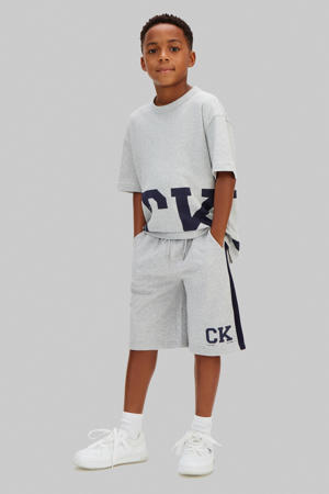 relaxed sweatshort grijs melange
