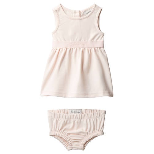 Calvin Klein jurk met bloomer ecru Meisjes Viscose Ronde hals Effen - maat 74 afbeelding