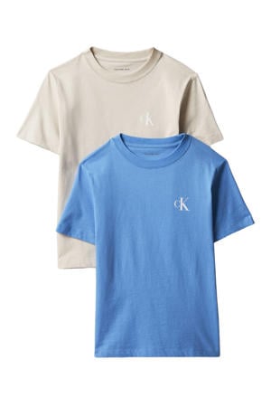 T-shirt - beige/hemelsblauw (set van 2)