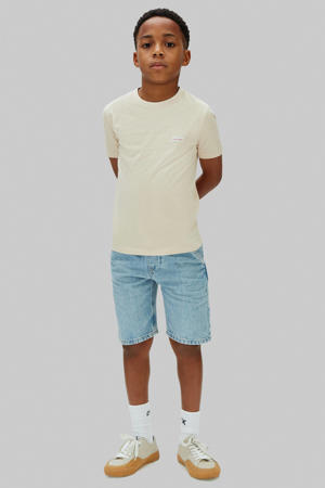 barrel short medium blue denim
