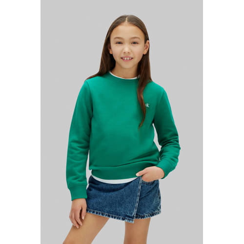 Calvin Klein sweater groen Effen - maat 164 | Sweater van Calvin Klein afbeelding