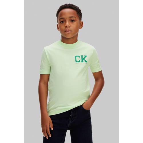 Calvin Klein T-shirt groen Jongens Katoen Printopdruk - maat 176 afbeelding