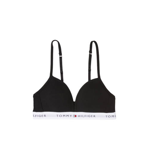 Tommy Hilfiger voorgevormde tiener bh zwart Meisjes Stretchkatoen Effen - maat 152/164 afbeelding