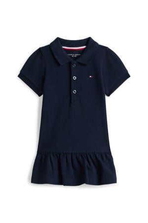 korte pique jurk donkerblauw
