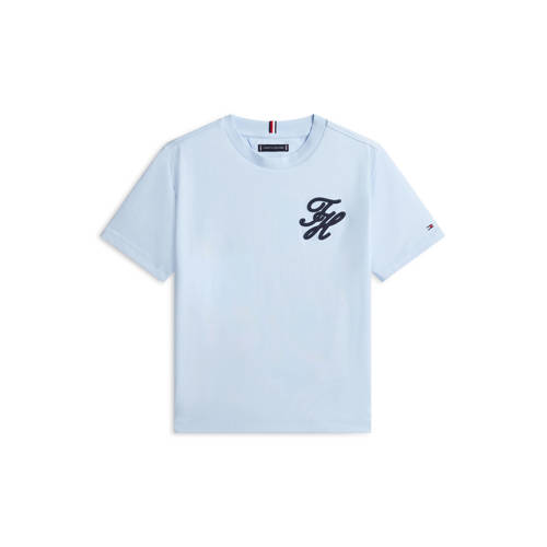 Tommy Hilfiger T-shirt lichtblauw Jongens Katoen Ronde hals Printopdruk - maat 116 afbeelding