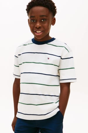 gestreepte T-shirt grijs melange