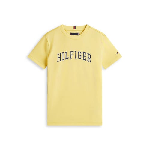 Tommy Hilfiger T-shirt geel Jongens Katoen Ronde hals Logo - maat 98 afbeelding