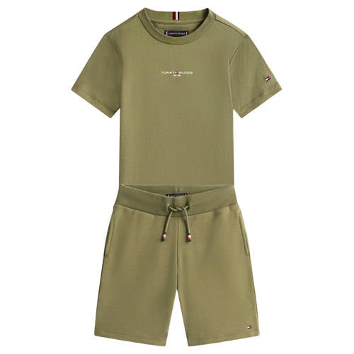 Tommy Hilfiger T-shirt + korte broek army groen Set Jongens Katoen Ronde hals - maat 92 afbeelding