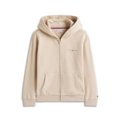 Tommy Hilfiger sweatvest beige Effen - maat 110 | Vest van Tommy Hilfiger afbeelding