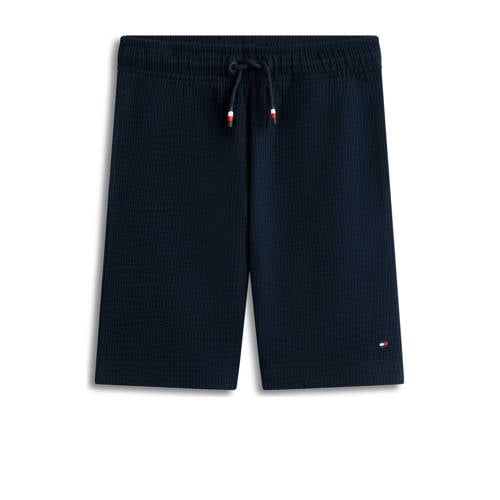 Tommy Hilfiger bermuda short donkerblauw seersucker Korte broek Jongens Katoen - maat 140 afbeelding