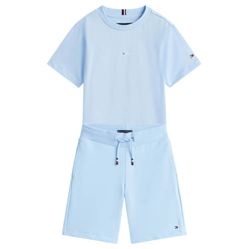 Tommy Hilfiger T-shirt + korte broek lichtblauw Set Jongens Katoen Ronde hals - maat 164 afbeelding