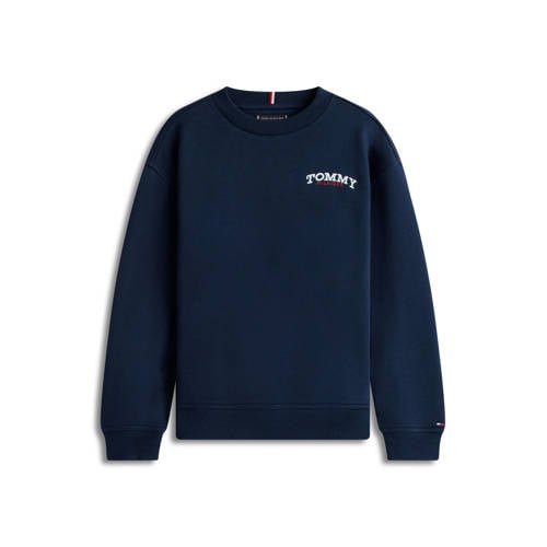 Tommy Hilfiger sweater donkerblauw Effen - maat 122 afbeelding