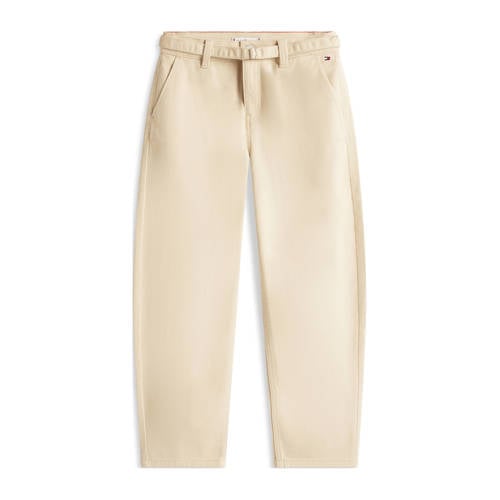 Tommy Hilfiger barrel casual broek beige Meisjes Stretchkatoen Effen - maat 164 afbeelding