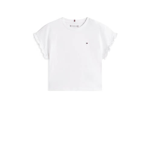Tommy Hilfiger T-shirt wit Meisjes Katoen Ronde hals Effen - maat 140 afbeelding