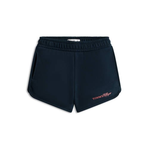 Tommy Hilfiger sweatshort donkerblauw Korte broek Tekst - maat 176 afbeelding