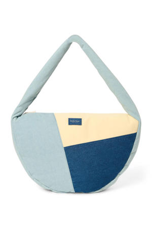 denim crossbody tas Patchwork blauw