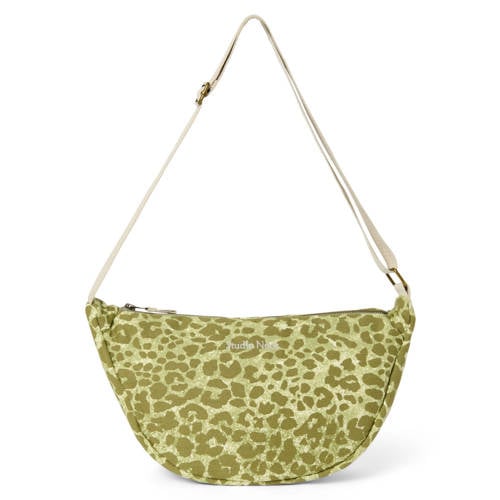 Studio Noos crossbody tas Leopard Cotton groen Dames Katoen Dierenprint afbeelding