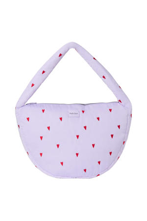 crossbody tas Puffy Hearts paars
