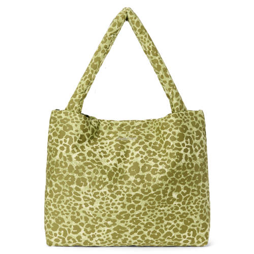 Studio Noos luiertas Leopard Cotton Mom Bag groen Dierenprint afbeelding