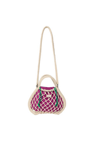 reversible crossbody tas Macrame Mini naturel