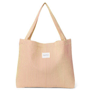 gestreepte luiertas Poplin Mom Bag geel
