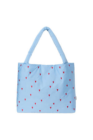 luiertas Puffy Hearts Mom Bag blauw