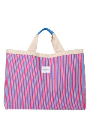 gestreepte strandtas Poplin Beach Bag paars