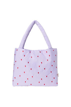 luiertas Puffy Hearts Mom Bag paars