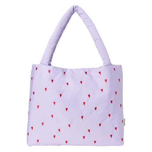 Studio Noos luiertas Puffy Hearts Mom Bag paars Hartjes afbeelding