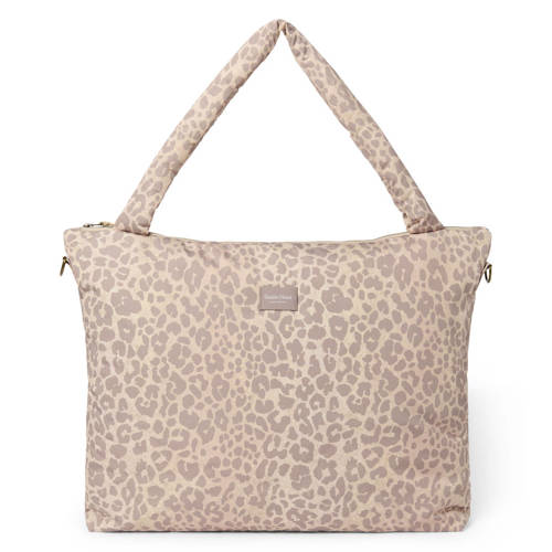 Studio Noos luiertas Leopard Puffy Diaper Bag beige Dierenprint afbeelding