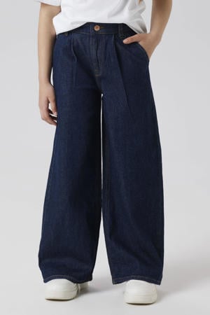 wide leg jeans dark blue denim