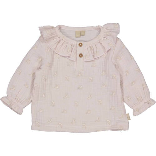 LEVV Newborn blouse lichtroze Meisjes Katoen Ronde hals All over print - maat 80 afbeelding